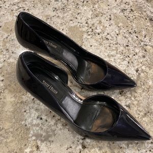 Navy Blue Patent Leather Heels